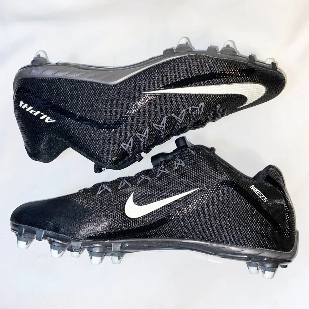 Nike Alpha Pro 2 Low TD Football Cleats Black White 719928-010‎ Mens Size 15